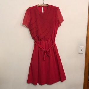 Vintage Pink Ruffled Top Dress